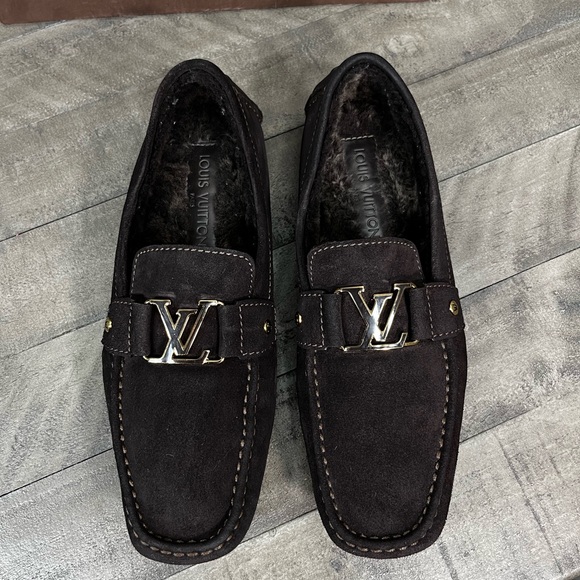 Louis Vuitton Monte CarloBrown Suede Loafers Sz 11.5 US / UK 10.5 - Picture 4 of 8